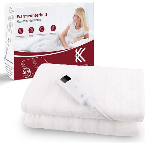 Surmatelas Chauffant 1 Place,Arrêt Automatique,Couverture Chauffante,Protection Contre La Surchauffe,7 Température,160x130cm Chauffe Matelas (1/5)