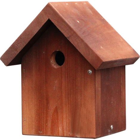 Apex Bird Box with 25mm Hole - European Redwood - L16.5 x W20 x H23.5 cm