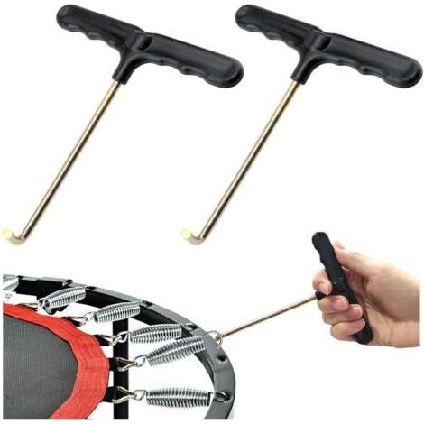 2 Pack Trampoline Spring Pulling Tool, Trampoline Hooks, T-Hooks with Plastic Handle for Installing Trampoline Springs (1/5)