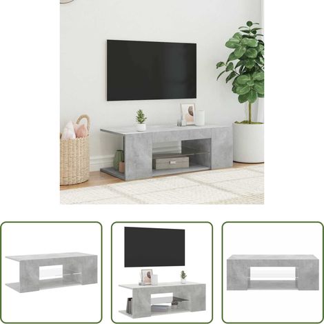 LED-Leuchten - TV-Schrank mit LED-Leuchten Betongrau 90x39x30 cm (1/5)