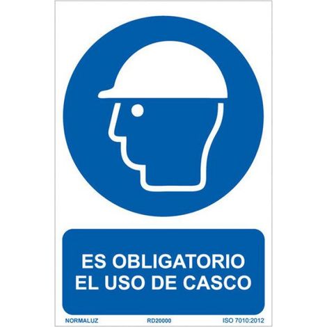 Signalisation Obligatoire Port Du Casque - Panneau Réglementaire 210 x 300 mm - Pour Chantier, Parking, Atelier, École - Unité (1/3)