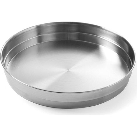 Bandeja de camarero profunda con borde, de acero, redonda, diámetro 31,5 cm. (1/2)