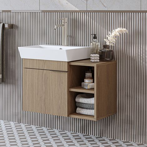 Roomart LYCIA-72 Badmöbel-Set 2-tlg 72 cm breit, Eiche(Hell)