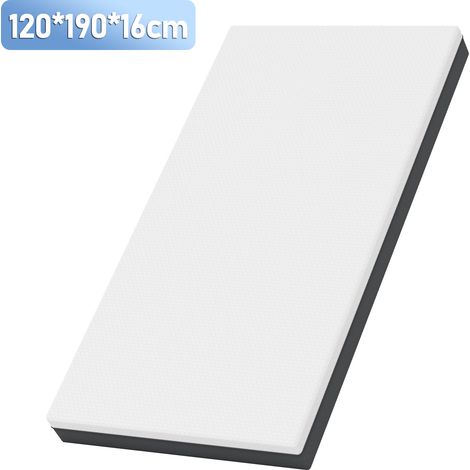 Jiubiaz Memory-Foam-Matratze 120x190 cm H3, 16 cm hoch, abnehmbarer waschbarer Bezug, Weiß-Grau (1/5)