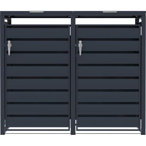 Double Wheelie Bin Metal Storage - Anthracite Grey (1/5)