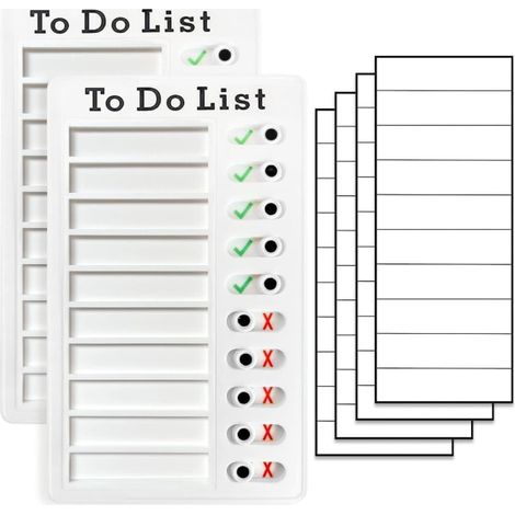 Liste de tâches magnétique pour adultes, planificateur de corvées réutilisable, tableau d'organisation mural avec rappels, routine quotidienne pour enfants et camping-car, set de 2 tableaux à glissièr (1/5)