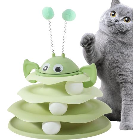 Jouet à disque tournant pour chat - Tour à 3 couches pour l'exercice (1/5)