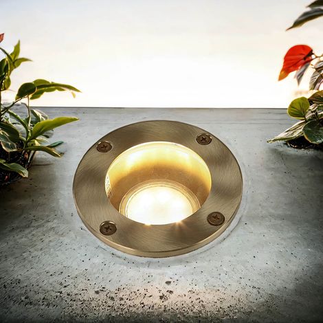 Einbauleuchte Hof Haus IP54 GU10 Glas Messing Modern Einbaustrahler