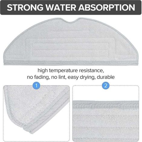Accessoires d'origine VibraRise Lingettes Accessoires pour S8/S8 +/S8 Pro ultra/S7/S7 Maxv/S7 Maxv Ultra/S7 Max Ultra/S7 Pro Ultra Robot Aspirateur Pack of 2 (Gris) (1/4)