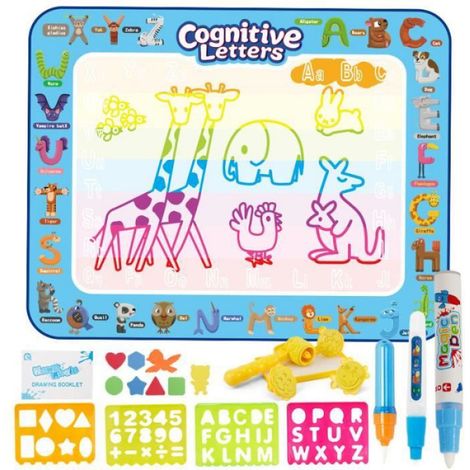 Tapis Dessin Enfant - 100 x 80 cm - Tableau À Eau Magique Pour Apprentissage Créatif - 1 Pièce (1/4)