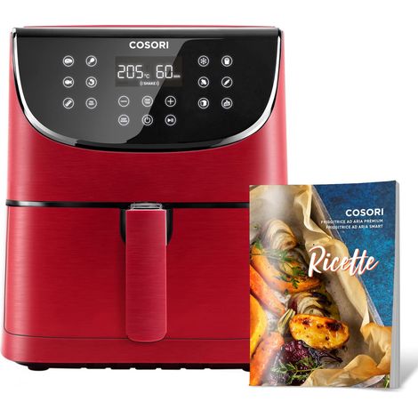 COSORI Friggitrice ad Aria 5,5 Litri, Air Fryer, 1700W, 13 Funzioni, 85% Meno Olio, 75-205°C, Fino al 50% Più Veloce del Forno, 100 Ricette Italiane, Display Digitale, CP158 Rossa (1/4)