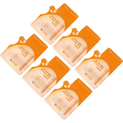 Lot de 10 sachets de conservation de lait maternel jetables, autoportants et munis d'un bec verseur. (1/5)