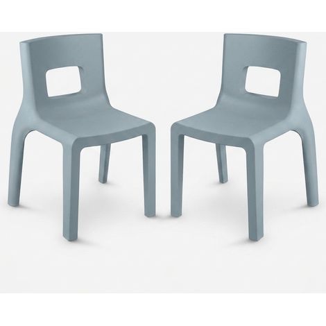 Set 2 sedie design indoor outdoor in polietilene Made in Italy Eos - Blu