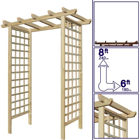Premier Archway 8ft x 6ft Standard Square Trellis Sides