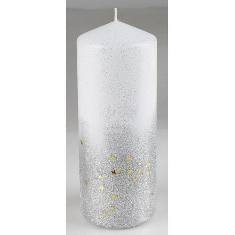 BURI Stumpenkerze Glitter Sterne Weihnachten Tischdekoration Teelichter Leuchte (1/5)