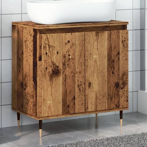 Armoire de salle de bain,Meuble de salle de bain vieux bois 58x33x60 cm bois ingénierie CFW71016 (1/5)