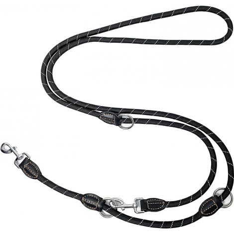BEBUSINGOTO Hundeleine, 3m Multifunktions-Doppelleine, 3-fach verstellbar, Nylon-Schulterleine (1/5)
