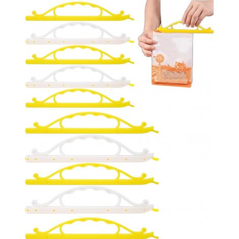 Ensemble de 10 pinces à sachets de chips résistantes avec poignées - Fermetures hermétiques, étanches et résistantes à l'humidité pour la conservation des aliments, idéales pour les snacks et les céré (1/5)