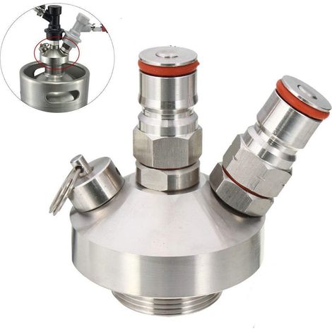 Distributeur de bière en acier inoxydable pour growlers, robinet à bière avec connecteur rapide pour mini-fûts de brassage amateur (1/4)