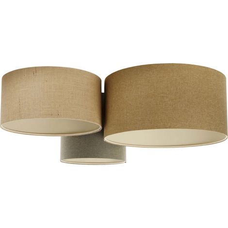 Plafonnier tissu boho élégant lumière douce LED E27 ajustable - beige crème en tissu structuré (1/4)