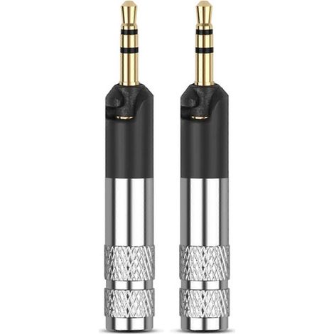 2 adaptateurs jack dorés 2,5 mm pour casque audio Sennheiser HD558 HD518 HD598 (1/4)