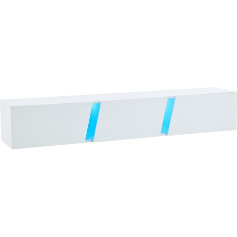 Mobile TV sospeso bianco lucido con LED e 3 ante, 180 x 35 x 30 cm (1/5)