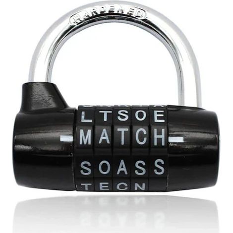 Cadenas à combinaison, cadenas à code, cadenas à combinaison étanche et antirouille, cadenas familial (cadenas à 5 lettres) (1/4)