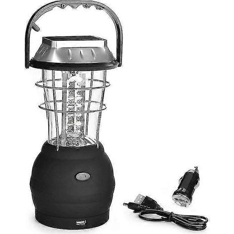 Lanterne solaire rechargeable à manivelle avec 36 LED, lampe de camping (1/5)