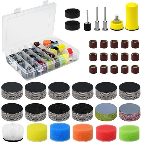 268 Disques de Ponçage 25 mm, Disques Abrasifs 60-10000 Grains, Kit de Polissage à Sec et Humide avec Boîte de Rangement, pour Bois, Métal, Résine, Pierre, Verre et Bricolage (1/5)