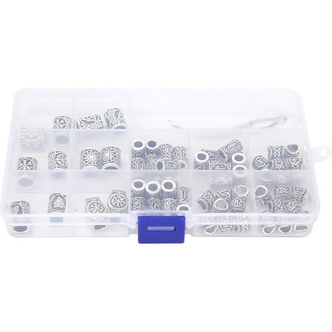 Barbe Dreadlocks Perles Vintage, Accessoires de Tressage et Outils pour Cheveux et Barbe, Lot de Perles pour Tresses (1/5)