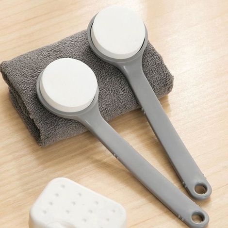 Éponge de Bain Exfoliante à Long Manche, Brosse de Douche Pour Le Dos et Le Corps