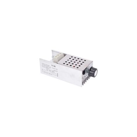 Crezuo 10.000W 220V AC SCR elektronischer Spannungsregler mit Drehzahlregler und Thermostat, inklusive Gehäuse.
