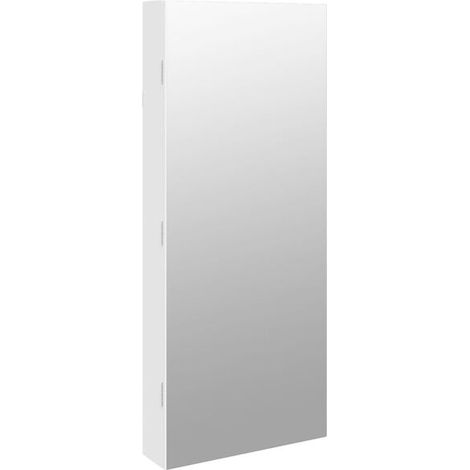 Armoire à bijoux avec miroir et applique murale LED blanche (1/5)