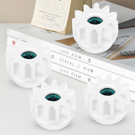 KOWOLL Lot de 4 pièces de rechange génériques pour balai à franges rotatif, compatibles avec O-Cedar/Vileda, en plastique et acier, faciles à installer, blanches et rondes. (1/5)