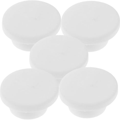 5 bouchons trop-plein, silicone, blanc, pour évier et lavabo (1/5)