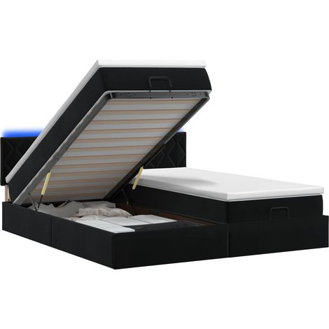 Maison Exclusive - Letto Ottomano con Materasso e LED Nero 180 x 200 cm Velluto (1/5)