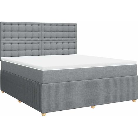 Maison Exclusive - Giroletto a Molle con Materasso Grigio Chiaro180x200 cm Tessuto (1/5)