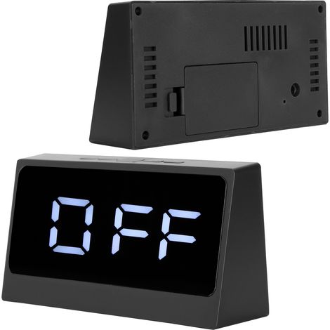 Réveil Numérique LED avec Thermomètre et Date, Grand Affichage Lumineux pour Table de Nuit ou Bureau (Noir) (1/5)