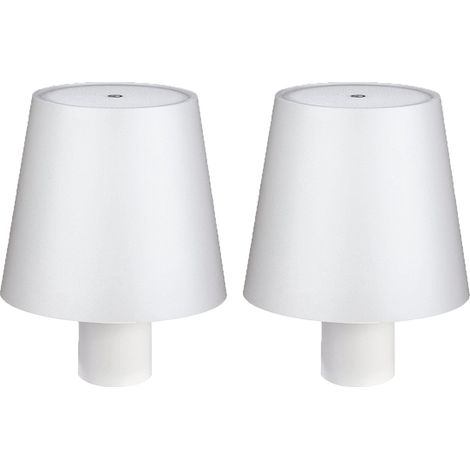 lampes de table rondes en forme coupe avec piles intégrées veilleuses nordiques à intensité variable blanches (1/5)
