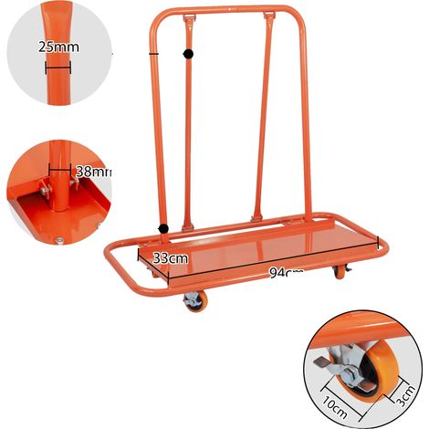 Chariot à panneaux, construction en acier durable, roues en PU silencieuses, Orange (1/2)