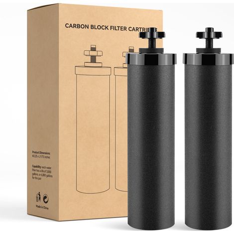 Cartouche filtrante pour purificateur d'eau, réservoir en acier, filtre à gravité, tige de charbon actif, filtre à eau, charbon actif noir