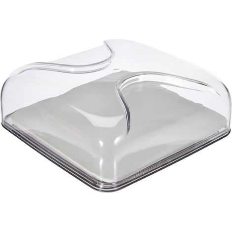 Guzzini Copriformaggio Quadrato Gocce, Grigio Cielo, 25.5 x 25.5 x h11.5 cm (1/4)