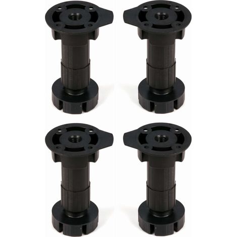 Cyclingcolors – Pied de meuble réglable 4x – Capacité 300kg – Hauteur ajustable 95-120mm – Base plastique à visser – Vérin pour meuble (1/2)