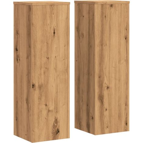 Portavasi per fiori set di 2 pezzi realizzati a mano in legno ingegnerizzato marrone 020045298