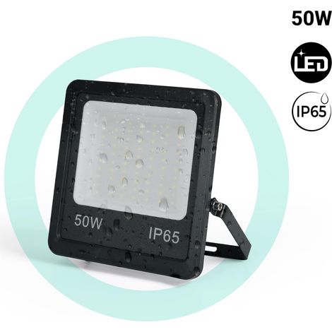 Proyector LED De Exterior - 50W - Negro - IP65 - Blanco Frío