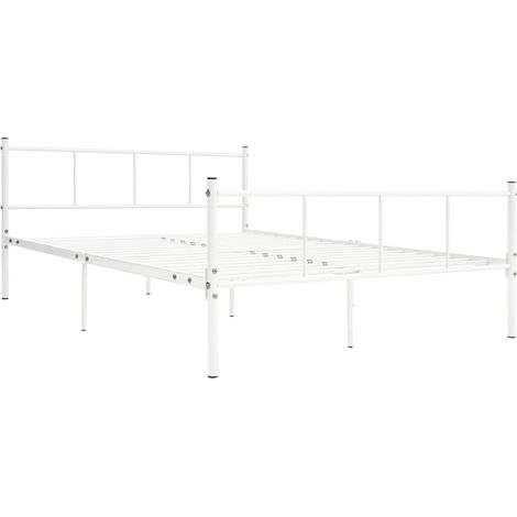 Maison Exclusive - Bettgestell Weiß Metall 120x200 cm