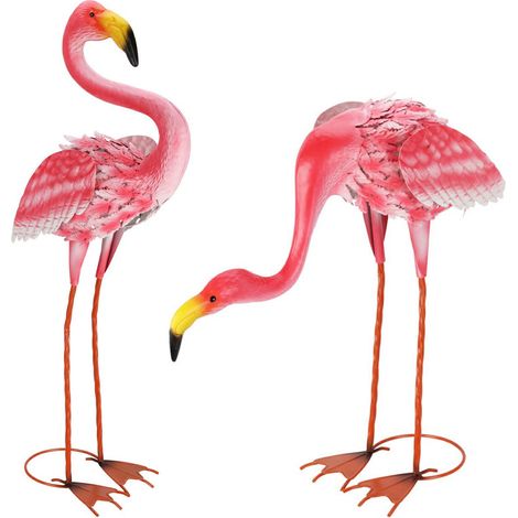 Set di fenicotteri rosa per il giardino (1/4)
