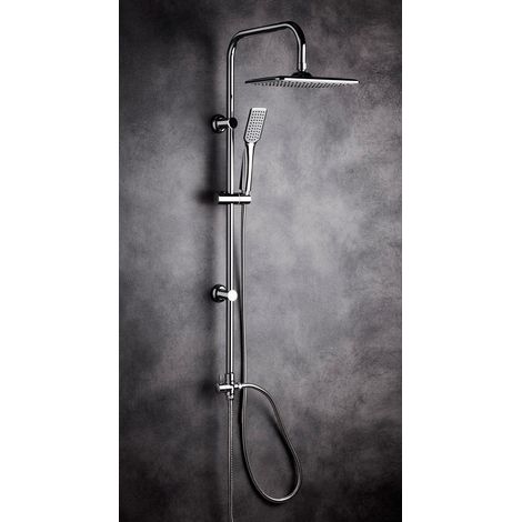 Colonna Doccia a Ponte Soffione 19x25cm Doccetta Acciaio Cromato (1/4)