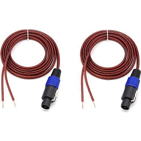 Lot de 2 câbles audio Speakon pour haut-parleurs, fils nus et extrémités ouvertes. (1/5)