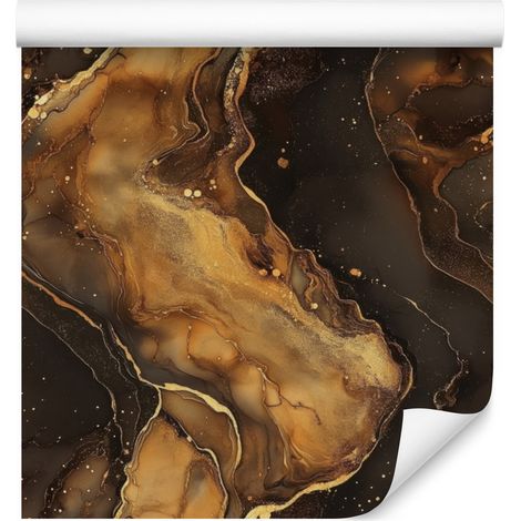 Papier peint encre rouille, or et ocre pour salon et chambre 50x1000 cm (1/5)